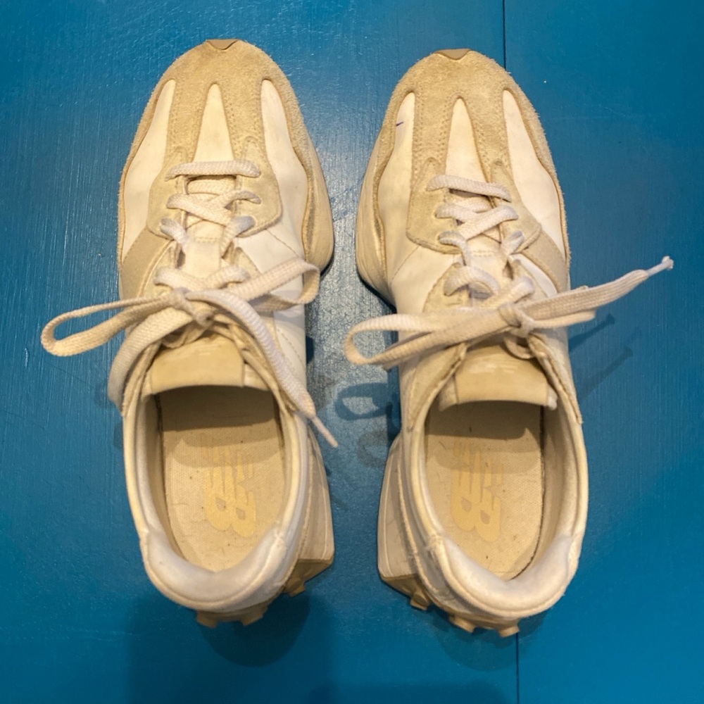 New Balance Cream and White Athletic Shoes